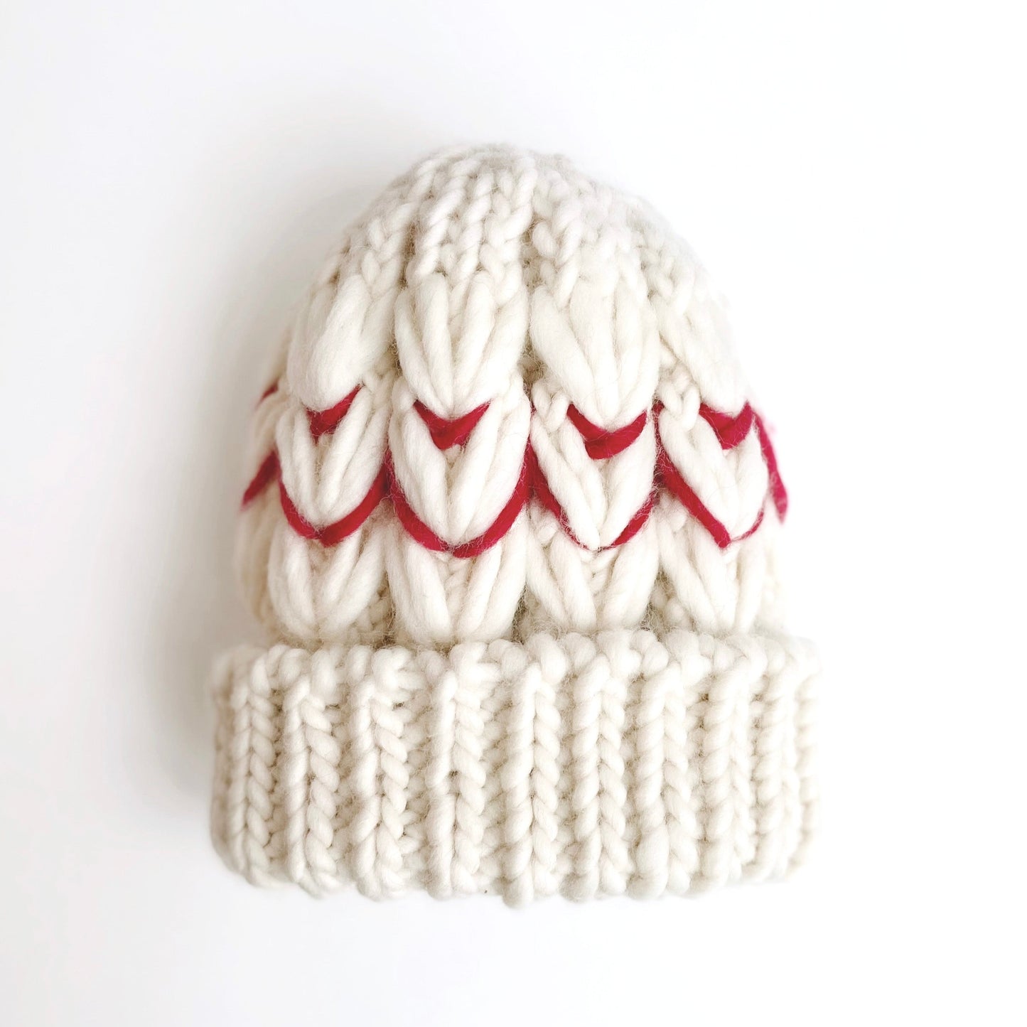 Big Heart Beanie Knitting Pattern